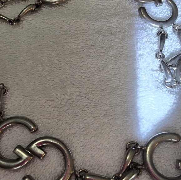 1970's VINTAGE GUCCI SILVER PLATE GG BELT - Picture 10 of 10